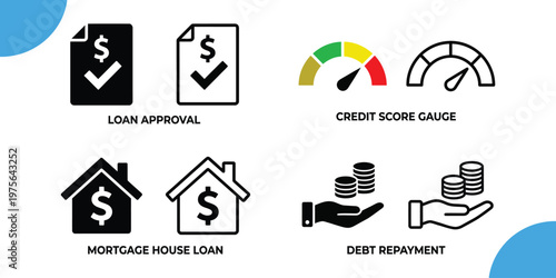 Finance and credit health loan approval mortgage debt repayment and credit score visualized