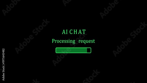 Chat with AI or Artificial Intelligence technology. Man using a laptop computer chatting with an intelligent artificial intelligence asks for the answers he wants. Smart assistant, Animation 4k