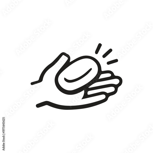 A hand holding a shining bar of soap promoting hygiene and cleanliness daily