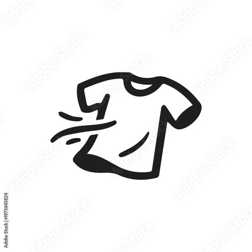 Freshly Cleaned T Shirt Icon Representing Crisp Laundry and Airing Clothes