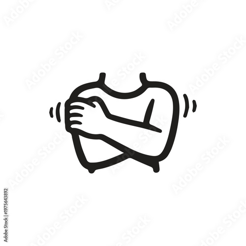 Stylized Human Torso Displaying Self Hug A Symbol of Warmth and Chill