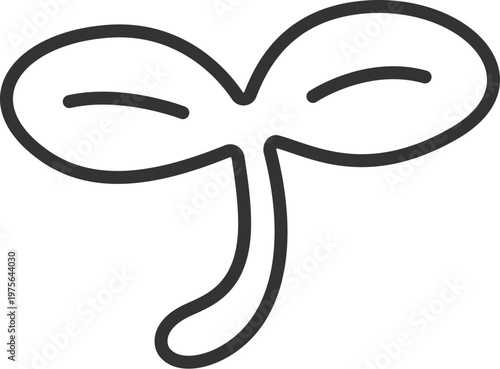 新芽のアイコン（線画）のイラスト