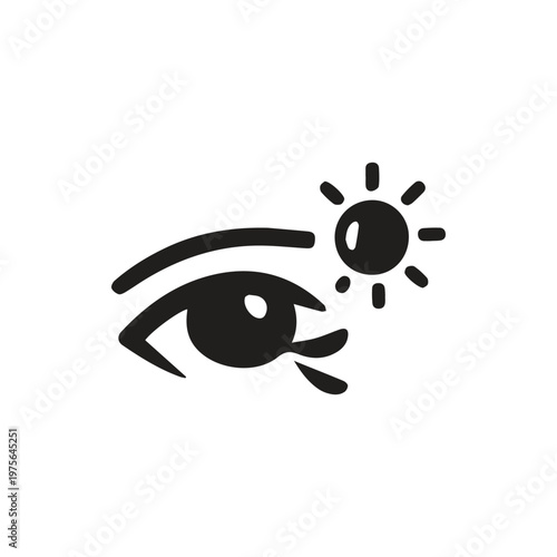 Human Eye Reacting to Bright Sunlight Indicating Light Sensitivity or Protection Need