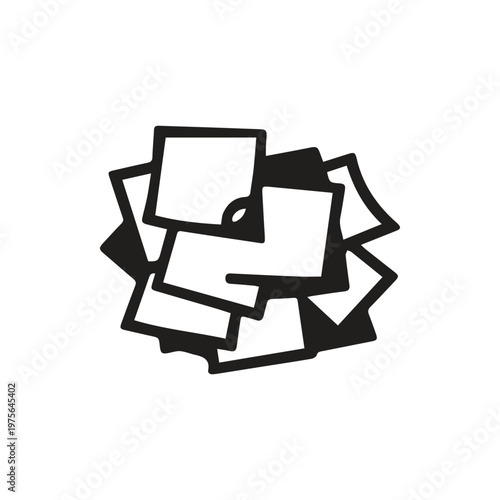 A cluttered collection of various papers notes and documents symbolizing information overflow and busy tasks