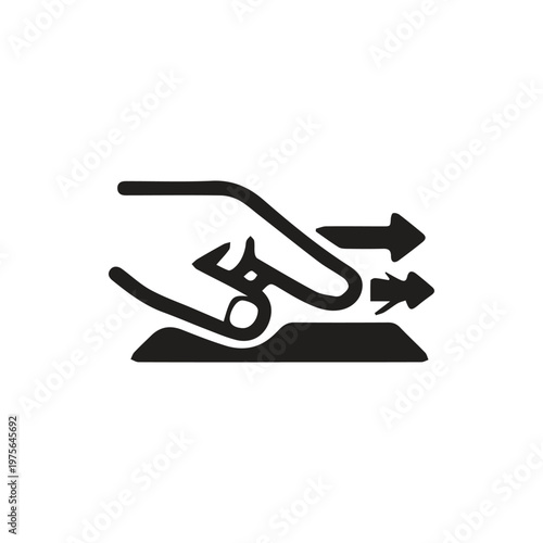 Hand gesture for swiping or sliding a touch interface element