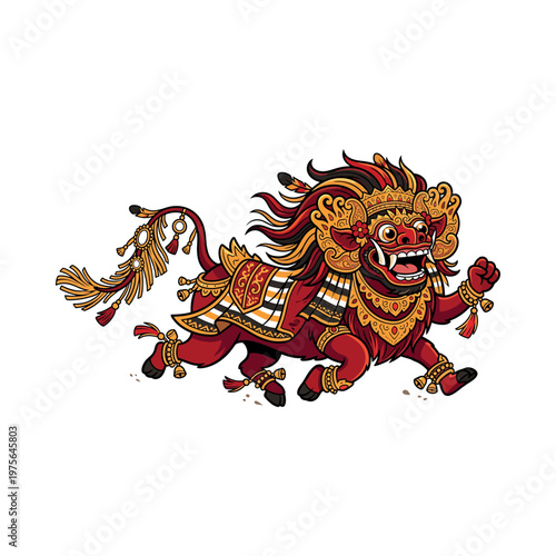 Chinese lion dance mythical creature design.