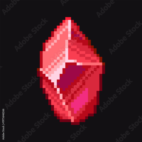 Pixel faceted gemstone retro fantasy crystal