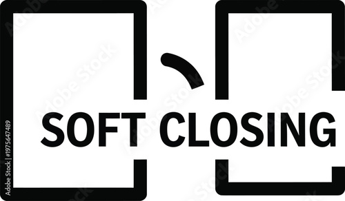 Soft Closing Mechanism Icon, Gentle Close, Smooth Operation, Modern Design