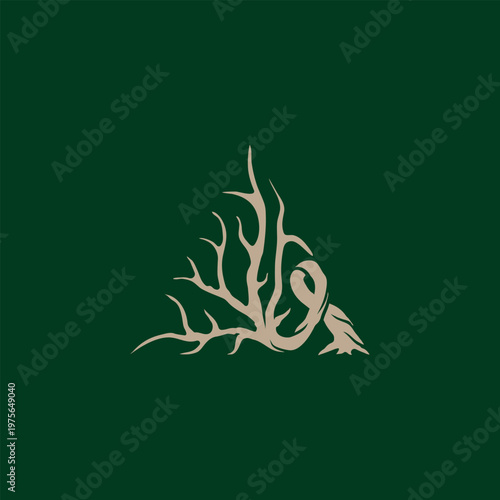 Triangle Bonsai Tree Vector Logo