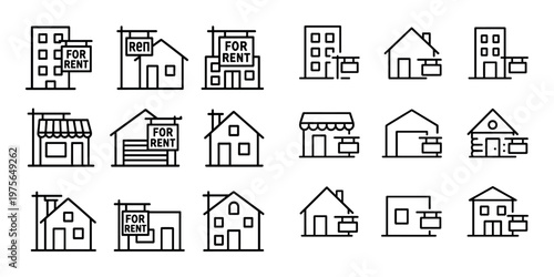 Residential and commercial properties displaying for rent signs