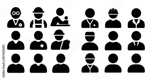 User avatar silhouettes showing diverse roles in grid layout