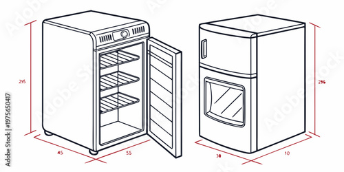 Two transparent cubic containers with geometric mesh patterns inside