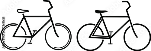 Simple black and white illustration of two bicycles side by side