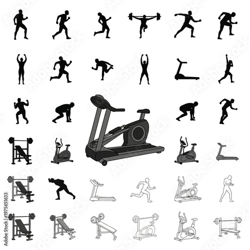Modern Elliptical Trainer and Treadmill for Home Gym Workouts.