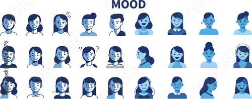 Visual representation of human moods a spectrum of emotional expressions