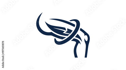 Abstract Tribal Phoenix Wing and Crown Design