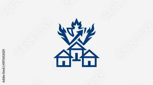 Symbol of Fire and Growth Above Houses