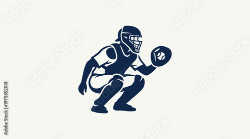 Baseball Catcher in a Squatting Position