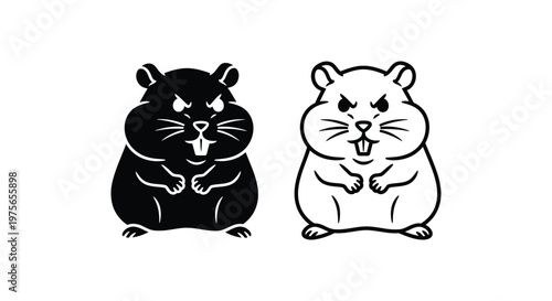 Cute Hamster Friends Clipart Design Vector