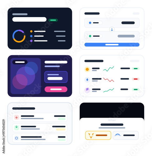 Minimalist UI UX Dashboard Component Set for FinTech and Cryptocurrency Apps