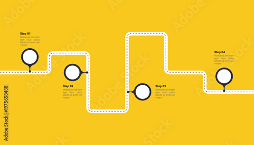 4 Steps Roadmap Infographic Template Design