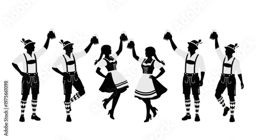 People in Traditional German Attire.