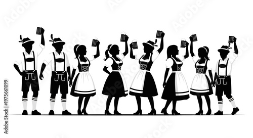 People in traditional German clothing.