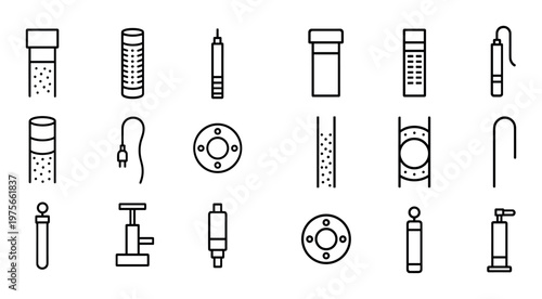 Pipe fittings and connector icons displayed in grid layout