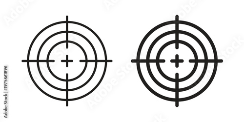 Aim icon vector design set. Icon Symbol Black Outline and Solid