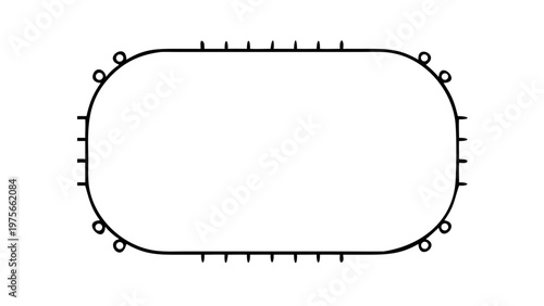 Black Outline Icon of Rounded Rectangle with Top and Bottom Connection Pins