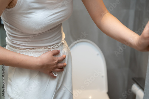 Bild auf Leinwand Constipation and diarrhea in bathroom