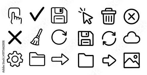 File and navigation icons presented in compact grid layout