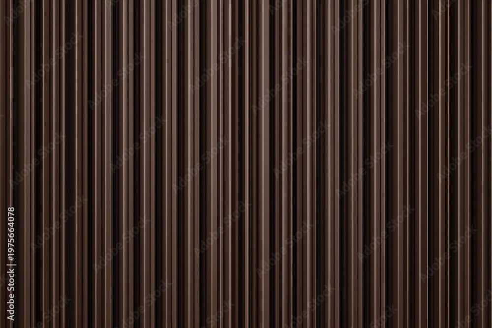 Obraz premium Dark Brown Vertical Corrugated Metal Texture Seamless Pattern with Subtle Shadows and Highlights Offering a Modern Industrial Background