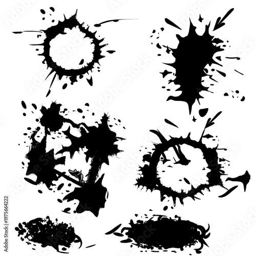 a black-and-white image of pen marks, smudges, and ink droplets