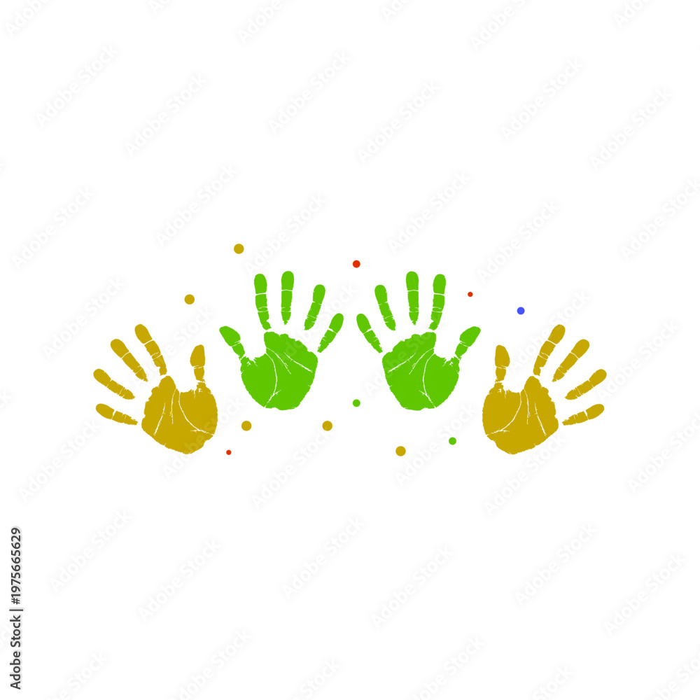 Fototapeta premium Colorfull Hand Print Kids