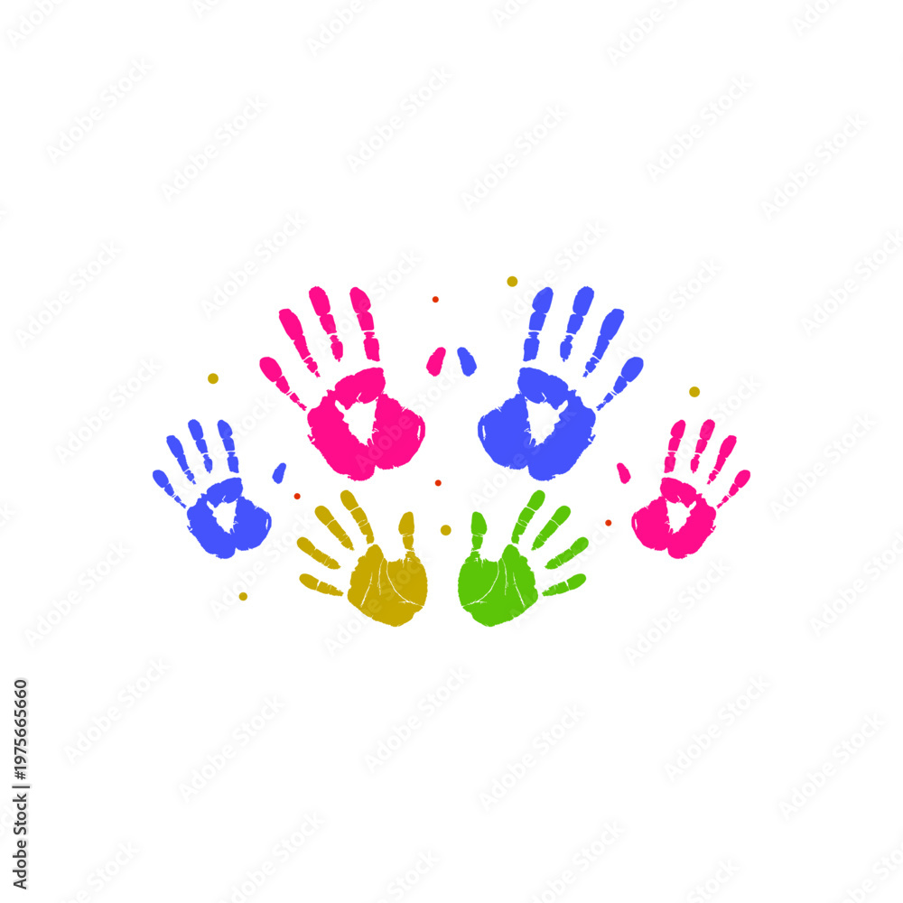 Fototapeta premium Colorfull Hand Print Kids