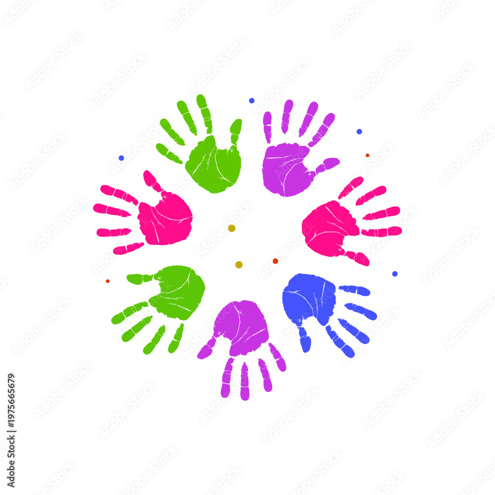Fototapeta premium Colorfull Hand Print Kids