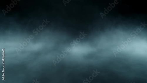 Rolling blue fog across dark moody background.