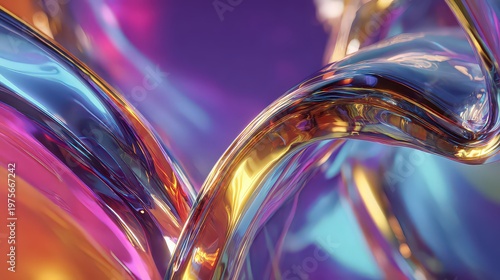 Iridescent Metallic Swirls With Sparkling Highlights Creating A Vibrant Psychedelic Abstract Background With Dynamic Flowing Shapes And A Colorful Gradient Backdrop