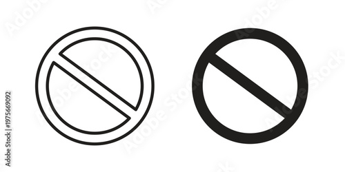 Blocked icon vector design set. Icon Symbol Black Outline and Solid