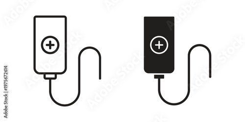 Chemotherapy icon vector design set. Icon Symbol Black Outline and Solid