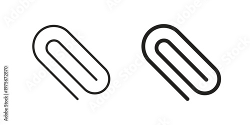 Clip icon vector design set. Icon Symbol Black Outline and Solid