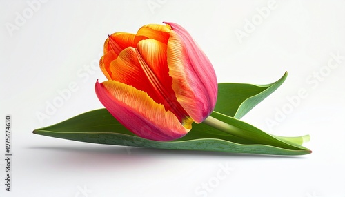 Realistic Tulip Floral Composition Isolated on White Background with High Quality Detail and Elegant Design