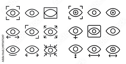 Eye icon variations showing visibility and focus states