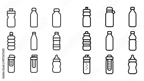 Bottle icons displayed in grid on white background