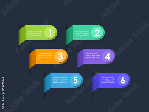 Infographic 6 Step timeline journey. Simple infographics design template. Business concept with 6 options