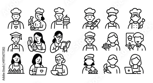 People icons showing cooks and students interacting in roles