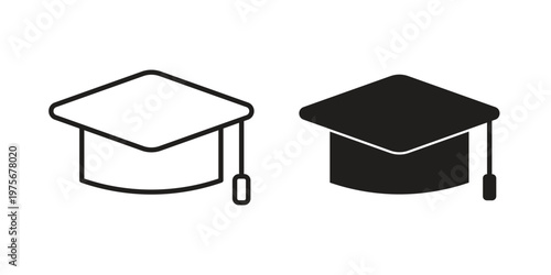 Education icon vector design set. Icon Symbol Black Outline and Solid