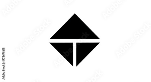Free Download Geometric icon, black symbol, abstract shape, minimalist design element - GFXLoad