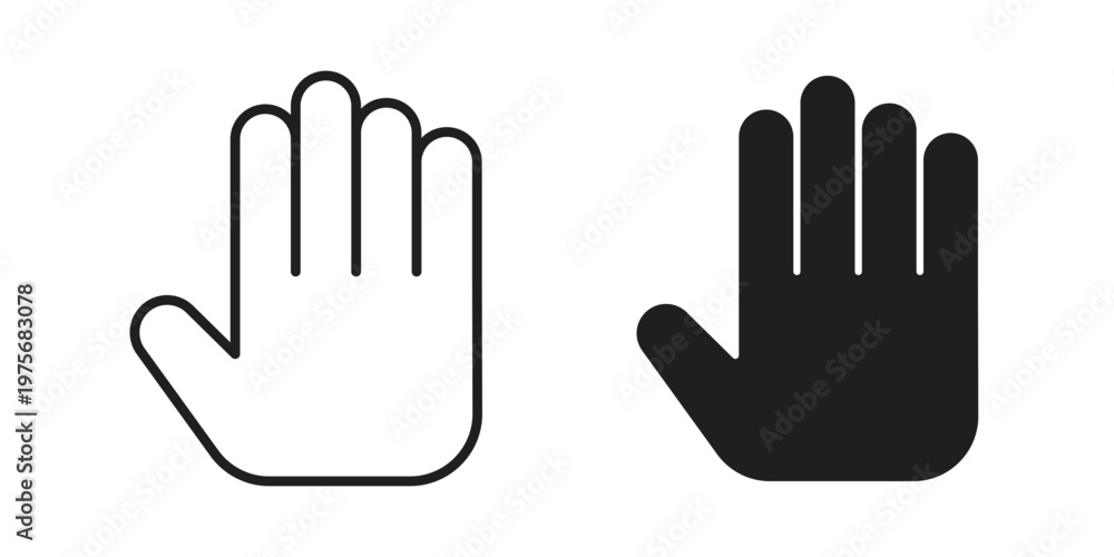 Obraz premium Hand icon vector design set. Icon Symbol Black Outline and Solid
